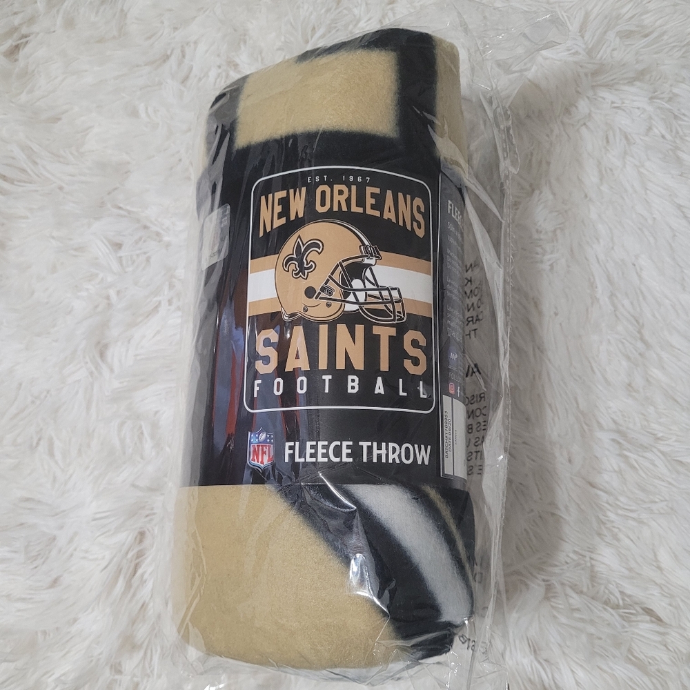 New Orleans Saints Fleece Throw Blanket, 50in. X 60in., New